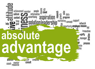 Image showing Absolute advantage word cloud with green banner