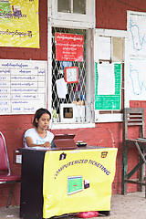 Image showing Computerized train ticketing in Yangon, Myanmar