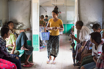 Image showing Catering onboard train in Yangon, Myanmar