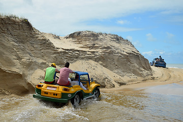 Image showing Buggy rider in Natal beach,Brazil