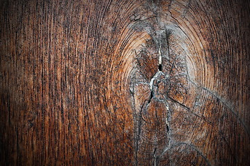 Image showing knot on ancient oak plank