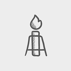 Image showing Candle with holder sketch icon