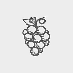 Image showing Bunch of grapes sketch icon