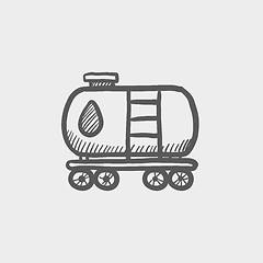 Image showing Gas and oil tank sketch icon