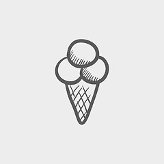 Image showing Ice cream sketch icon