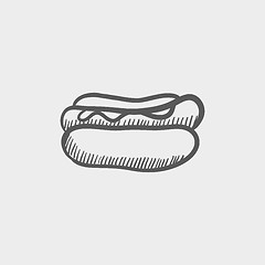 Image showing Hotdog sandwich sketch icon