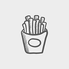 Image showing French fries sketch icon