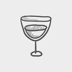 Image showing Glass of wine sketch icon