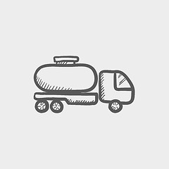 Image showing Fuel truck sketch icon