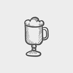 Image showing Mug of beer sketch icon