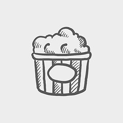 Image showing Popcorn sketch icon
