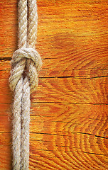 Image showing rope on wooden background