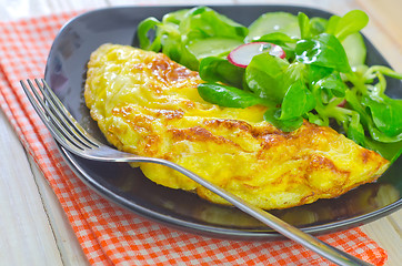 Image showing omelette with salad