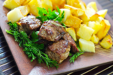 Image showing baked meat with potato