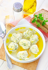 Image showing soup with meat balls
