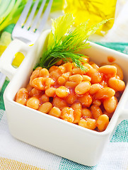 Image showing white bean with tomato sauce