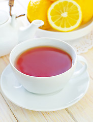 Image showing Tea with lemons