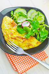 Image showing omelette with salad