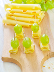 Image showing canape with drape and cheese
