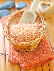 Image showing sea salt and soap