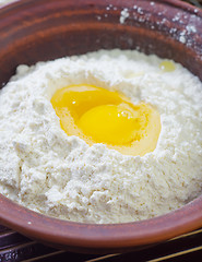 Image showing flour and eggs