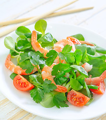 Image showing salad with shrimps