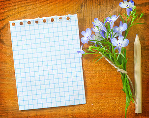 Image showing note and flowers