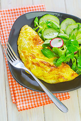 Image showing omelette with salad