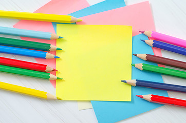 Image showing pencils and color sheets