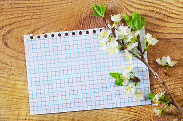 Image showing flowers on wooden background