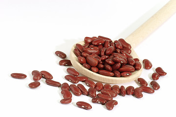 Image showing Red Kidney Beans on a cooking spoon