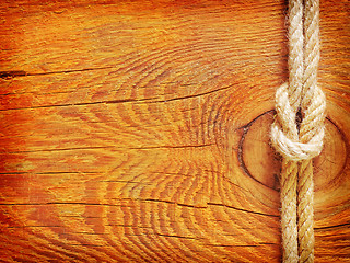 Image showing rope on wooden background
