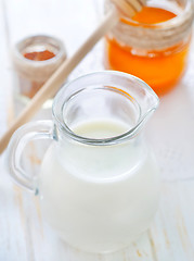 Image showing honey and milk