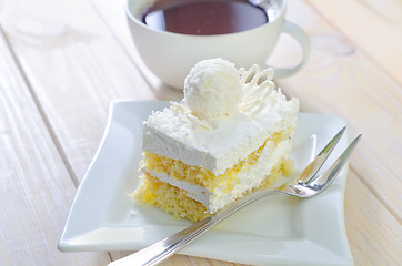 Image showing Cake with coffee