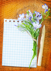Image showing note and flowers