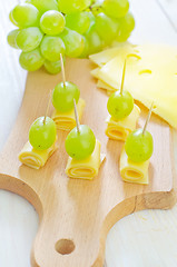 Image showing canape with drape and cheese