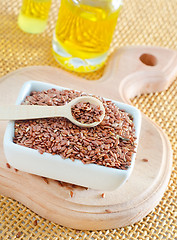 Image showing flax seed and oil