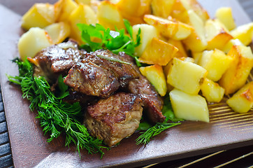 Image showing baked meat with potato