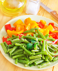 Image showing Fresh raw vegetables in the green plate