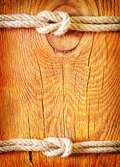 Image showing rope on wooden background