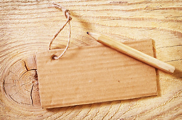 Image showing blank on wooden background