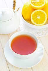 Image showing Tea with lemons