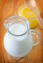Image showing milk and honey
