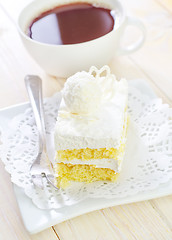 Image showing Cake with coffee