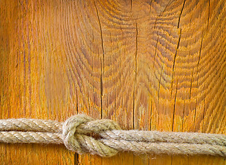 Image showing rope on wooden background