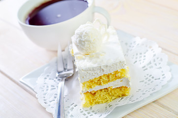 Image showing Cake with coffee