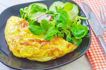 Image showing omelette with salad