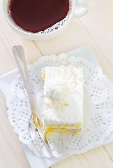 Image showing Cake with coffee