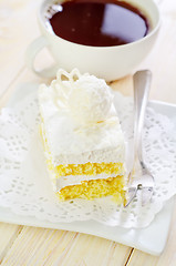 Image showing Cake with coffee