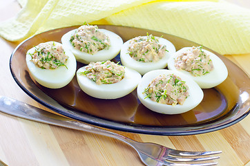 Image showing stuffed eggs